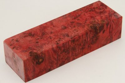 Bloc pour la coutellerie, Loupe de Peuplier stabilisé rouge, ref:BLpPEs67412r