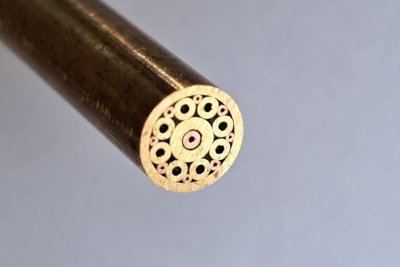 Rivet mosaïque, Ø 6 mm x 125 mm, tube laiton, ref:RMO632