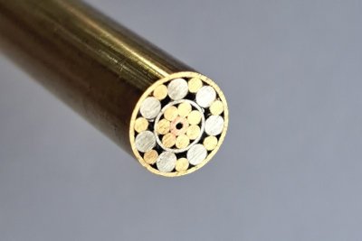 Rivet mosaïque, Ø 6 mm x 125 mm, tube laiton, ref:RMO617