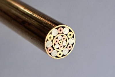 Rivet mosaïque, Ø 6 mm x 125 mm, tube laiton, ref:RMO625