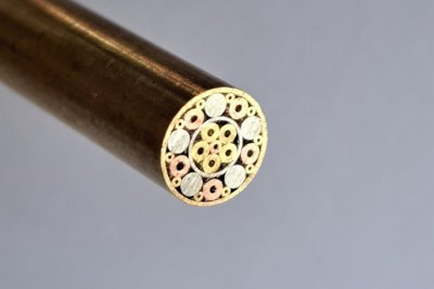 Rivet mosaïque, Ø 6 mm x 125 mm, tube laiton, ref:RMO630