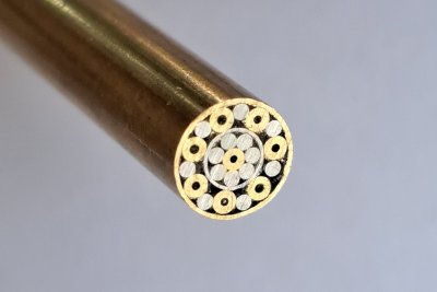 Rivet mosaïque, Ø 6 mm x 125 mm, tube laiton, ref:RMO631